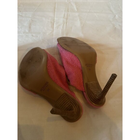 JACQUEMUS Les Mules Bagnu Heels Dark Pink - Picture 7 of 9